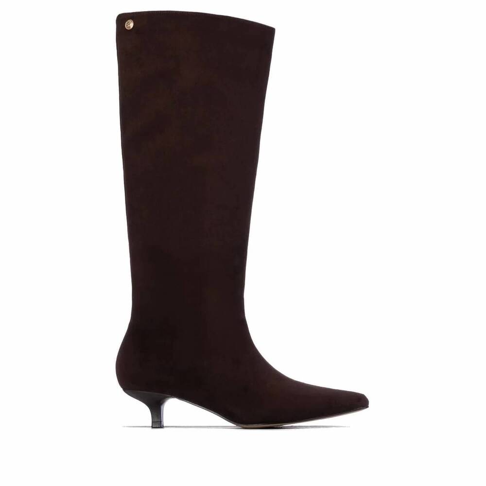 NEW XTI women's pointed toe suede tall boots in brown